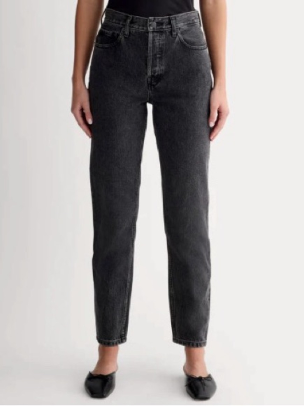 NWT Everlane Womens The 90s Cheeky Washed Black High-Rise Ankle Jeans Sz 27